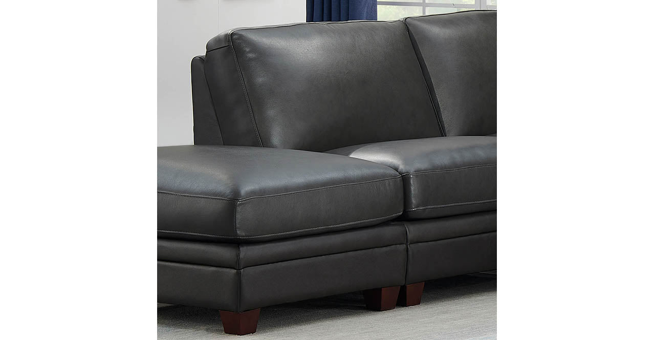 Naples Leather Sectional Collection, Quartz